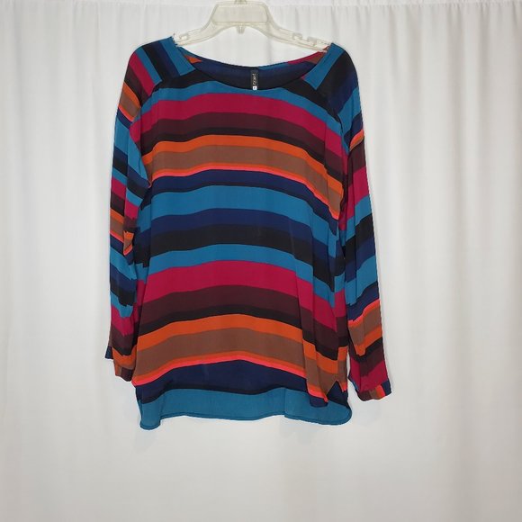 Plenty by Tracy Reese Women size M easy tee bold stripe blouse tunic top NWT - Picture 1 of 7